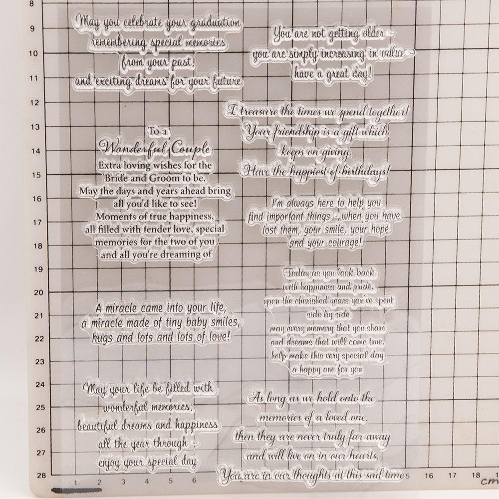 Счастливого Рождества Прозрачные силиконовые штампы DIY Скрапбукинг Альбом Бумажная открытка Цветок С Днем Рождения Поздравление Слово Письмо