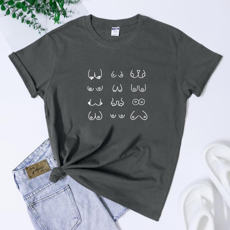 Happy Boobs TShirt Funny Breast Cancer Survivor Nipples Graphic Top Tee Shirt Casual Unisex Feminist Body Positive Tshirts