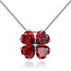 Популярный Надежда Любовь Счастливый Четырехлистный Клевер Женский Камень Января Натуральный Камень Гранат Серебро 925 пробы Серебряное Ожерелье Подвеска Цепочка K18