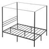 Full Size Canopy Bed Frame, Metal Canopy Bed with Four Posters Design, Heavy Duty Steel Slats Support, Underbed Storage Space, No Box Spring Needed,