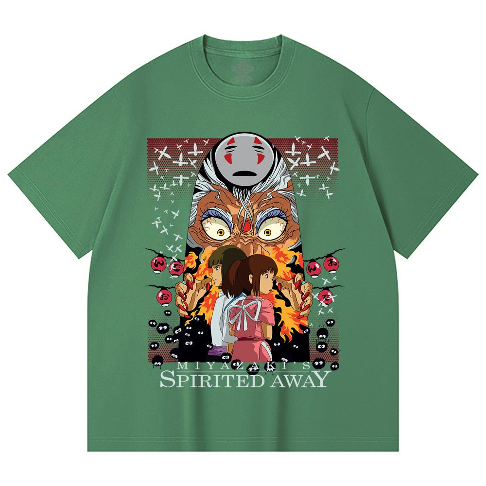 230 Gsm 100% Cotton Ghibli V1 Spirited Away Print Unisex Heavy Cotton T Shirt