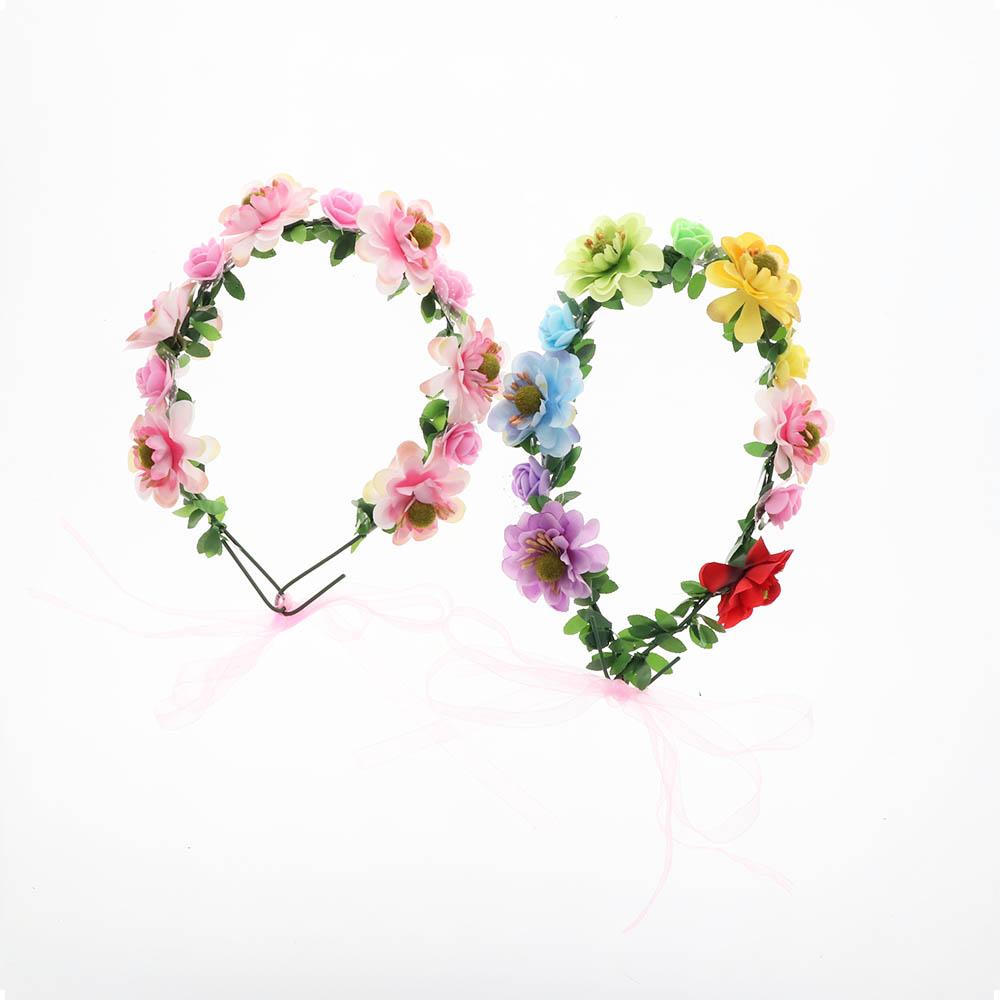 Вечеринка Новый Обруч для Волос Цветочные Короны Повязка на Голову Цветочная Тиара Повязка на Голову Женский Головной Убор Цветок Розы