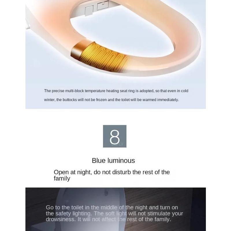 Ecofresh Square Smart Toilet Seat Cover - Electronic Bidet with Heating, Cleaning & Drying for Bathroom