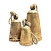 Set of 3 Large Cone Harmony Vintage Cow Bells Handmade Rustic Christmas Hanging Bell On Rope Vintage Harmony Bell Country Style Hanging Bell