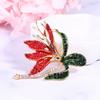 Blucome Elegant Narcissus Rhinestone Brooch for Women Unisex Zirconia Leaf Party Office Brooch Pin Gifts
