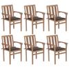 Day and Night - Day and Night Stackable Garden Chairs 6 Units Solid Teak Wood with Cushions