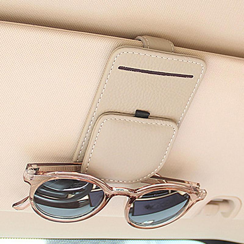 Футляр для солнцезащитных очков с магнитным козырьком, кожаный держатель для солнцезащитных очков, карман для автомобильного козырька, зажим для солнцезащитных очков, карман для хранения автомобильного козырька