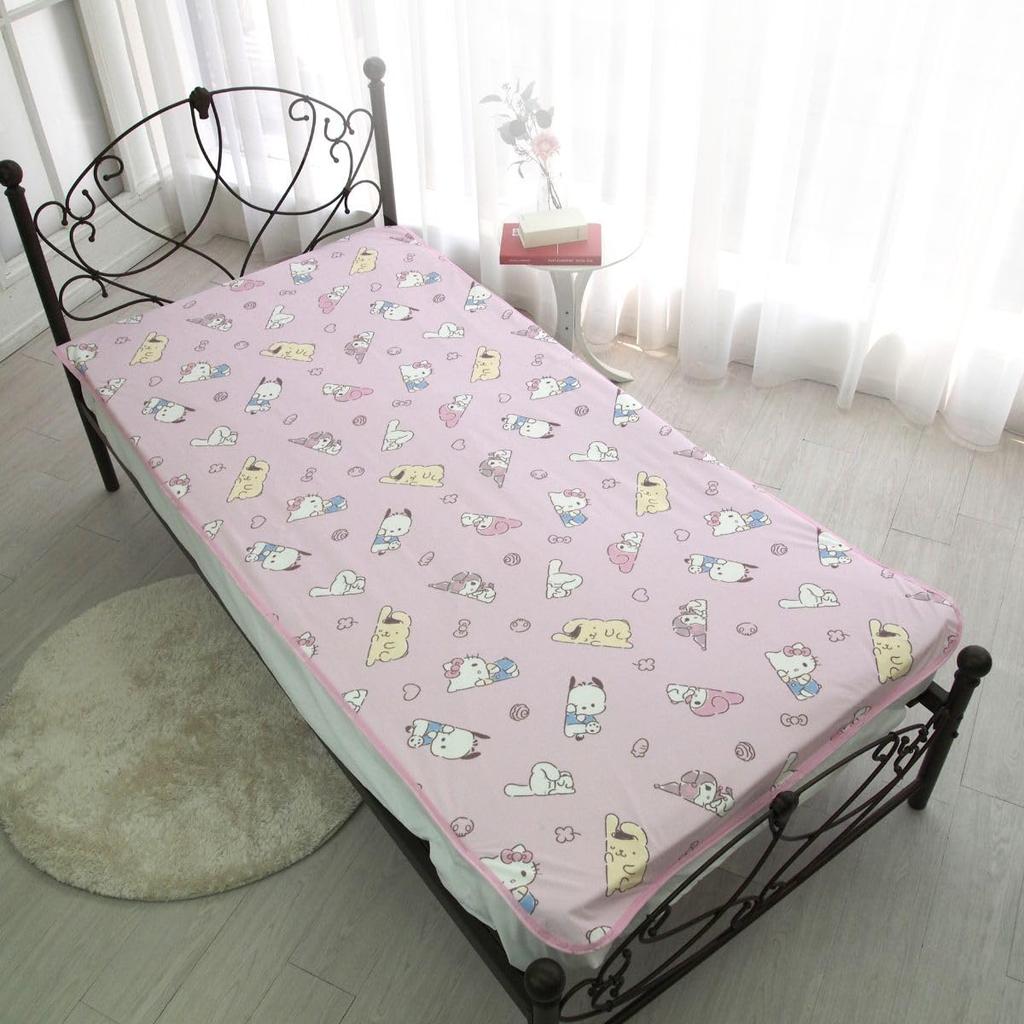 Sanrio Персонажи Sanrio Махровая ткань Защита от недержания 100 x 205 см с изображением My Hello и Pompompurin (САНРИО) Простыня, Односпальная, Розовая, (SS-31-207-46), Куроми,