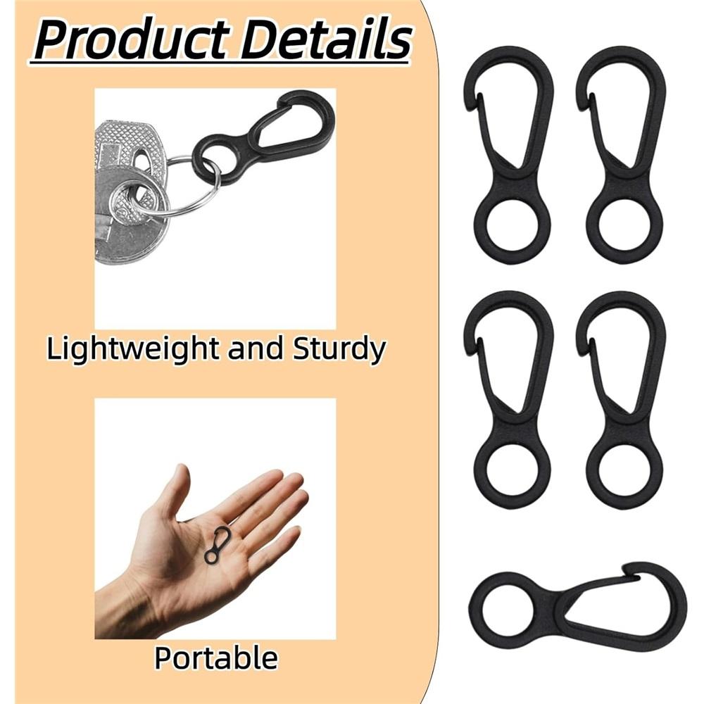 30Pcs Mini Plastic Quick Release Clips, Lightweight Tent Hanging Hooks For Camping Canopy Lantern Key Gear Outdoor Accessories