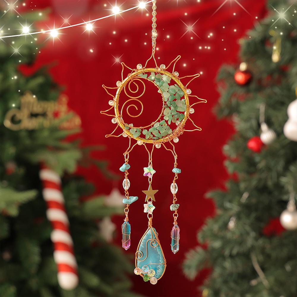 Factory Price Charm Natural Crystal Wind Chime Healing Wind Chime Hanging Ornament Car Decoration Easter Day Gift Sun Catchers