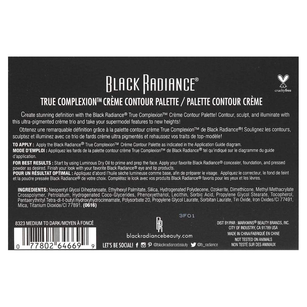 Палитра для контуринга лица Black Radiance Facial True Complexion Cream, от среднего до темного оттенка, 2 шт.