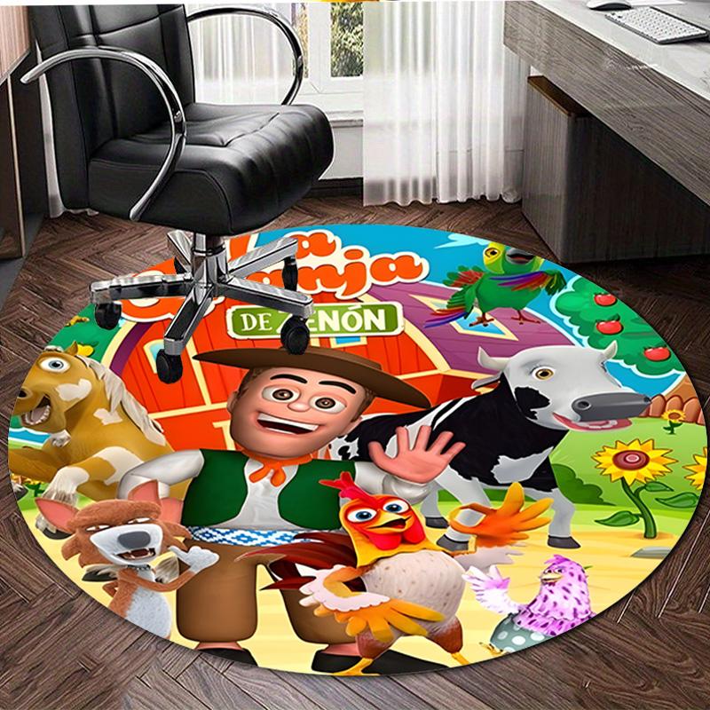 1pc La Granja de Zenon Print Round Carpet Chair Round Carpet Suitable for Bedroom Living Room Home Decorative Carpet