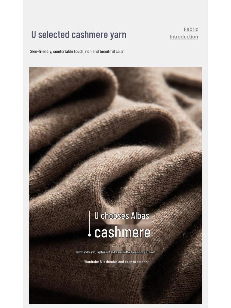 Men's Loose Casual V-neck Color Block Thickened Cashmere Knitted Sleeveless Vest Cardigan