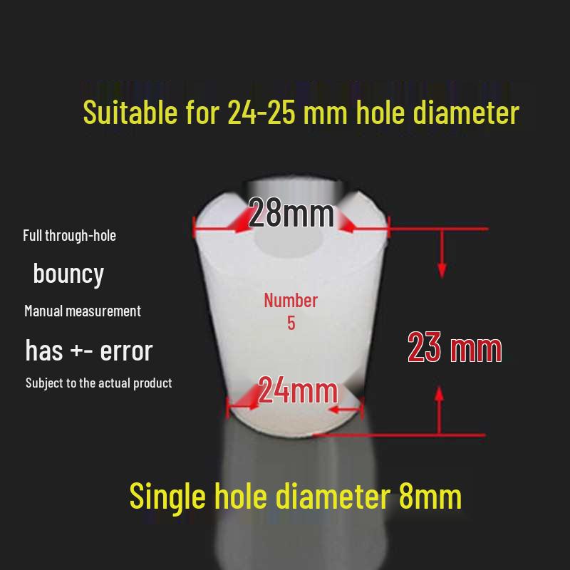 Силиконовая резиновая пробка-уплотнитель для пробирок и сливных отверстий с отверстием