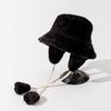 Rabbit fur hat women's autumn and winter versatile face small bucket hat removable ear protection warm plush cold proof basin hat