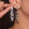 New Geometric Hollow Super Flash Full Diamond Long Earrings Fashion Temperament Earrings Female Earrings 1 Pair