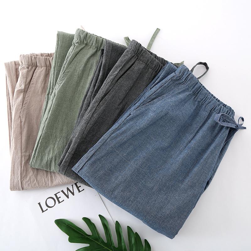 Men's Thin Pajama Pants Soft Pants Cool Drawstring Sleep Pants Loose Cotton Sweatpants with Pockets Breathable Lightweight Casual Pants for Male