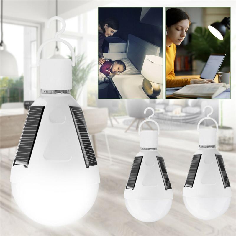 12w Led Solar Panel Light Bulb Tent Yard Garden Portable Camping Indoor/outdoor Lamp