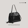 Soft Leather Black Fashion Underarm Bag Lock Portable Large Capacity Versatile Commuter Shoulder Crossbody Bag