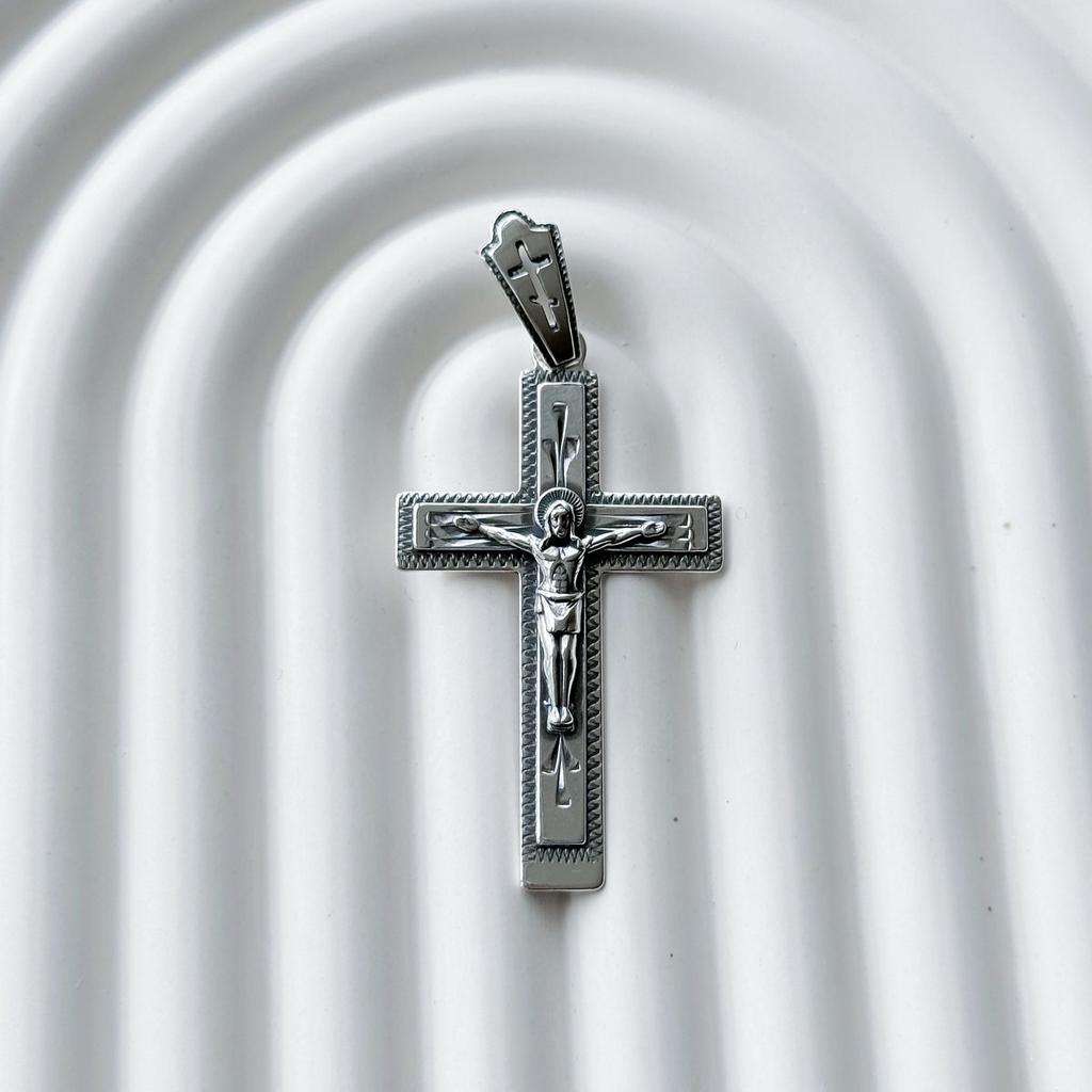 Серебряный крестик без камней (2156581)