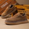 Ретро коричневые мужские повседневные кроссовки модные шнурованные мужские туфли удобные кожаные замшевые кроссовки мужские Zapatillas Hombre новые