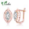 Серьги-клипсы MINTHA, модные свадебные повседневные серьги цвета розового золота, модные украшения, серьги с кубическим цирконием для женщин, круглые свадебные серьги