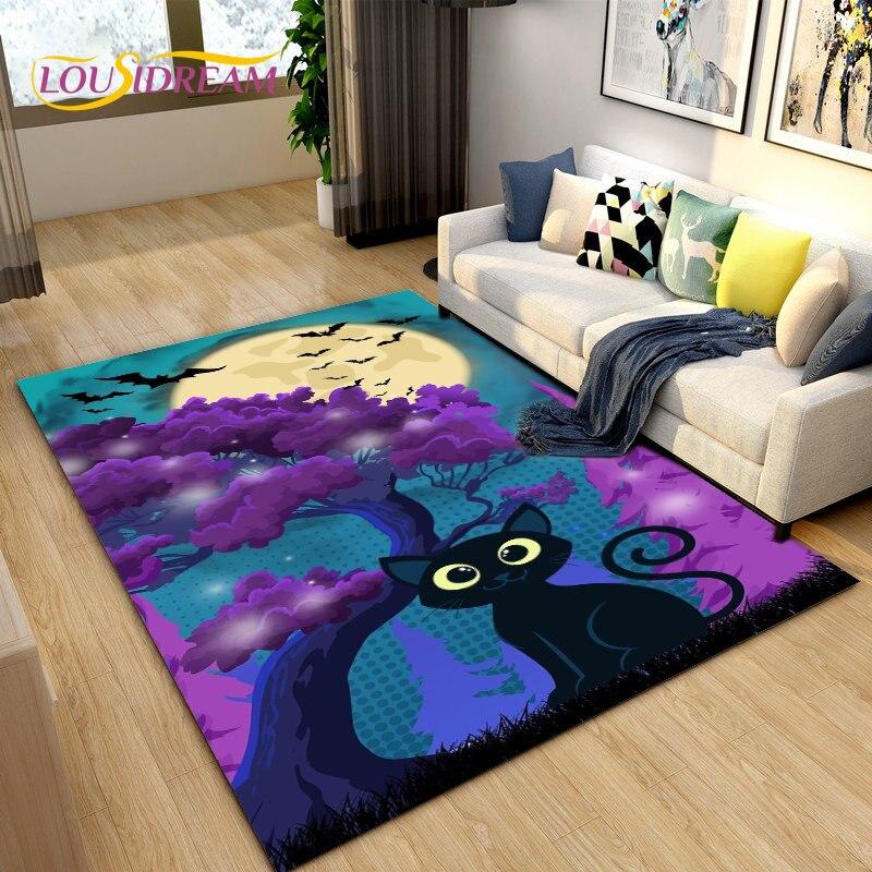 Коврик с 3D рисунком милого кота, ковер для гостиной, украшение детской комнаты, мягкий нескользящий напольный коврик для детей, подарок