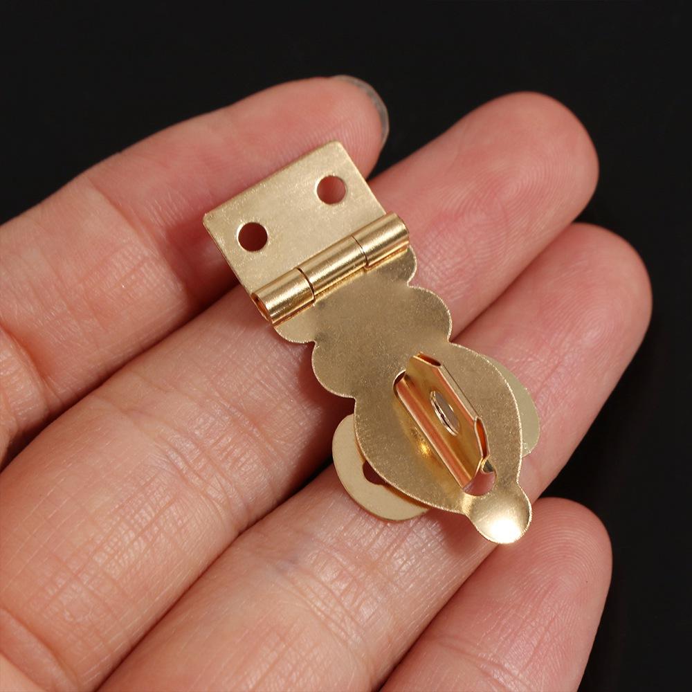 6pcs Vintage Brass Padlock Hasp Catch Clasp Brass Clasp Durable Box Buckle Wooden Box