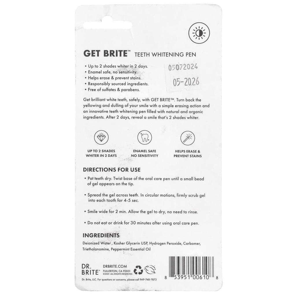 Dr. Brite Get Brite™, Отбеливающий карандаш для зубов, 4 мл (0,14 жидких унций)