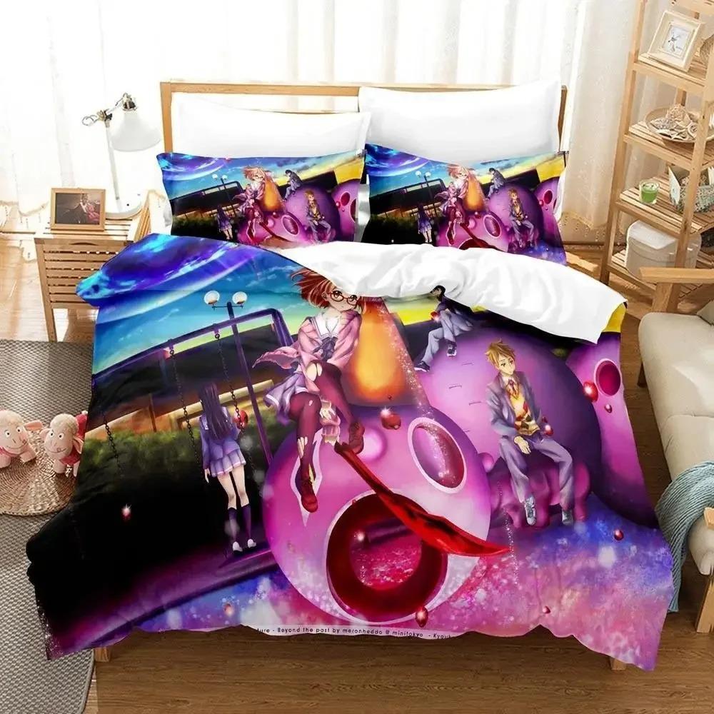 New Beyond the Boundary Bedding Set Cartoon Anime three-piece set Adult Kid Bedroom Duvet cover Sets 3D Kawaii Girl Home textile