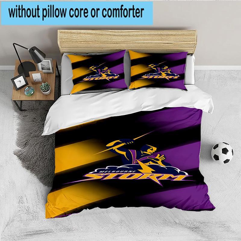 Melbourne Storm Team 3PCS Bedding set,Ideal for 1pc Duvet Cover And 2pcs Pillowcases Perfect for Fan gift,Ideal for Bedroom, Dormitory