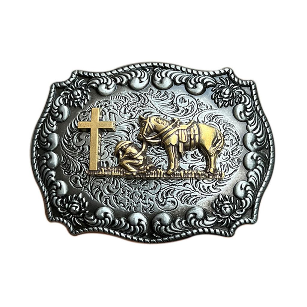 Bull Skull Shape Belt Buckle Adult Unisex Clothing Accessories Western Cowboy Buckle for Adult Waist Belt DIY Supplies
