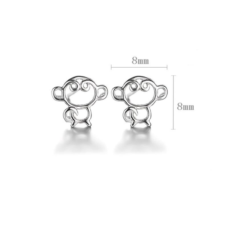 Серьги с изображением обезьяны, посеребренные серьги, женские серьги с изображением обезьяны года жизни, корейские модные украшения