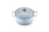 Литая эмалированная кастрюля Le Creuset Signature Cocotte Ronde 18 см Coastal Blue Gas IH Oven, совместимая с японской духовкой [Авторизованный продукт]