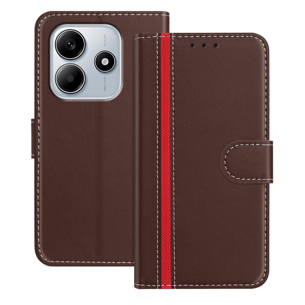 For Xiaomi Redmi Note 14 5G Phone Cases Wallet Stand Color Splicing Leather Cover with Magnetic Clasp
