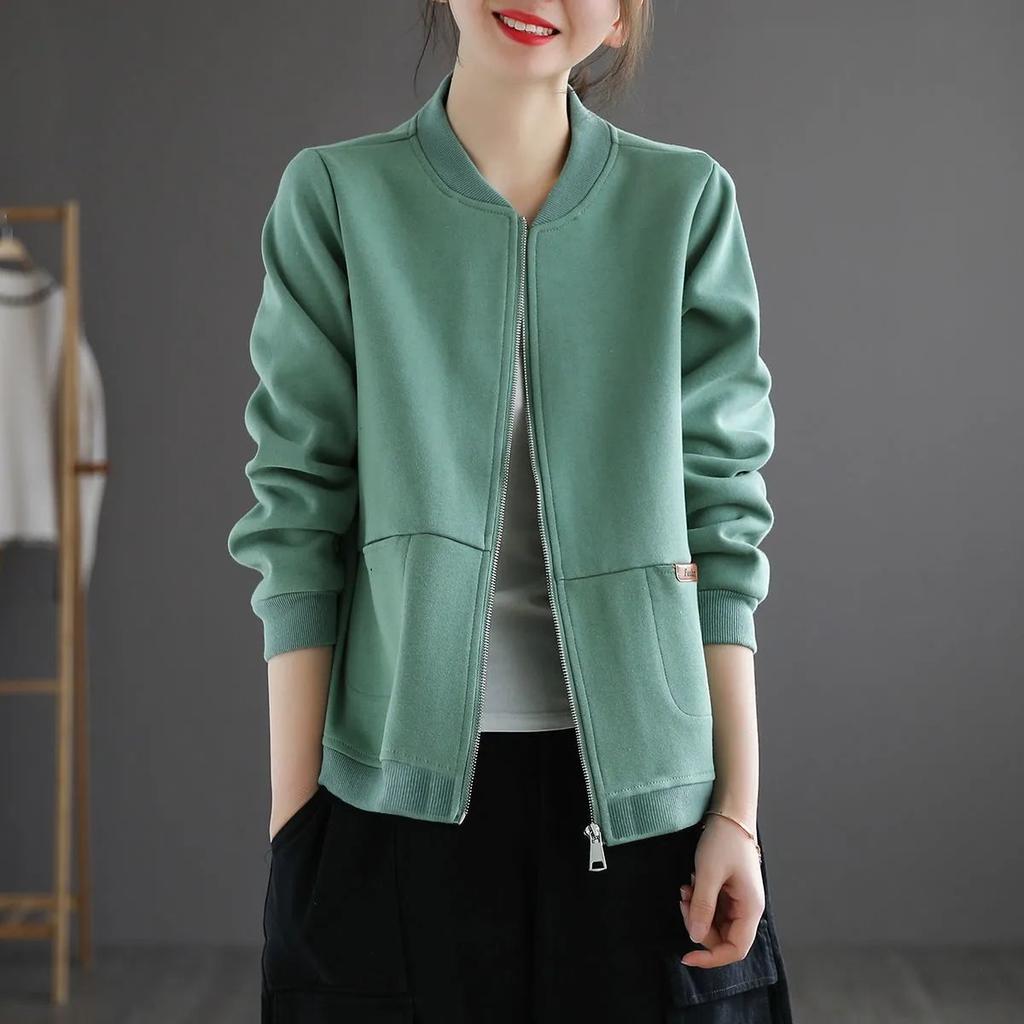 Fashionable and Comfortable Women's Loose-fit Cardigan Baseball Jacket