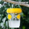 Physical Insect Trap No Chemical Outdoor Solar Wasp Trap, Hanging Waterproof Hornet Bucket, Reusable Yellow Jacket with LED Light, Catcher for Garden