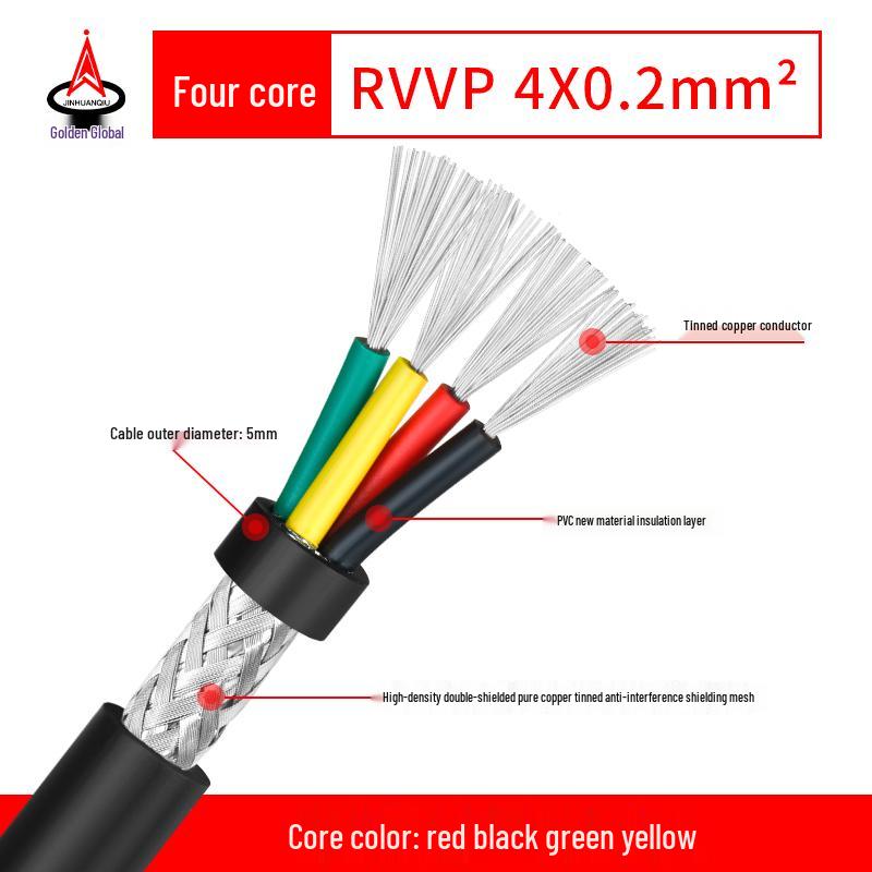 RVVP Shielded Control Signal Cable - Available in 2 to 14 Cores, 0.15 to 0.2 Square