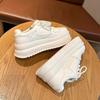 Cowhide Version~ Genuine Leather Thick-soled Heightening Little White Shoes Women's Board Shoes 2025 Spring and Summer New Casual Shoes Muffin Si