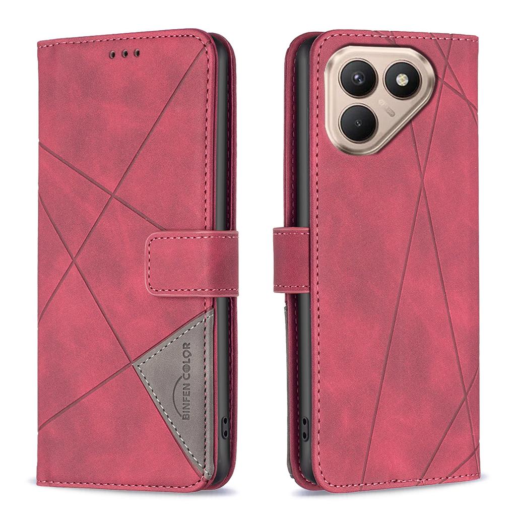 For TECNO Pova 7 Pro 5G Phone Case BINFEN COLOR Wallet Stand Geometry Imprinted Leather Cover