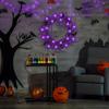 Halloween Decoration Wreath Bat Spider Black Branch Wreaths With Red Purple LED Light Wreath For Doors Window Flower Garland