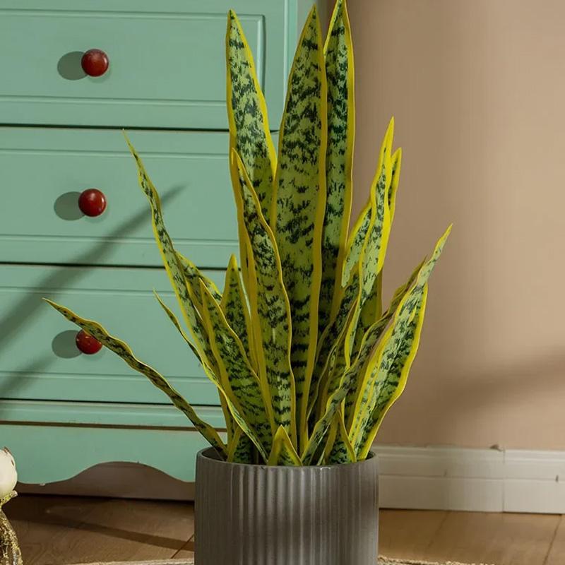 1 шт. листья для сада сансевиерия офис искусственный тигр пиран домашний тропический магазин декор искусственные растения настоящий сенсорный пластик