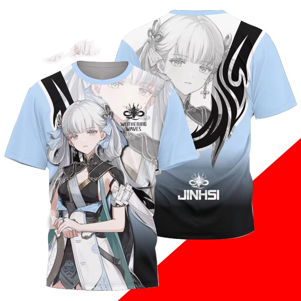 Popular Game Wuthering Waves Cartethyia Cosplay T-shirts 3D Buling Print Kids Anime Top Summer Men Women Short Sleeve O-Neck Tee