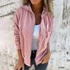 Women Cardigan Hooded Loose Solid Color Long Sleeves Zipper Closure Jacket Outdoor Commuting Daily Wear Spring Autumn