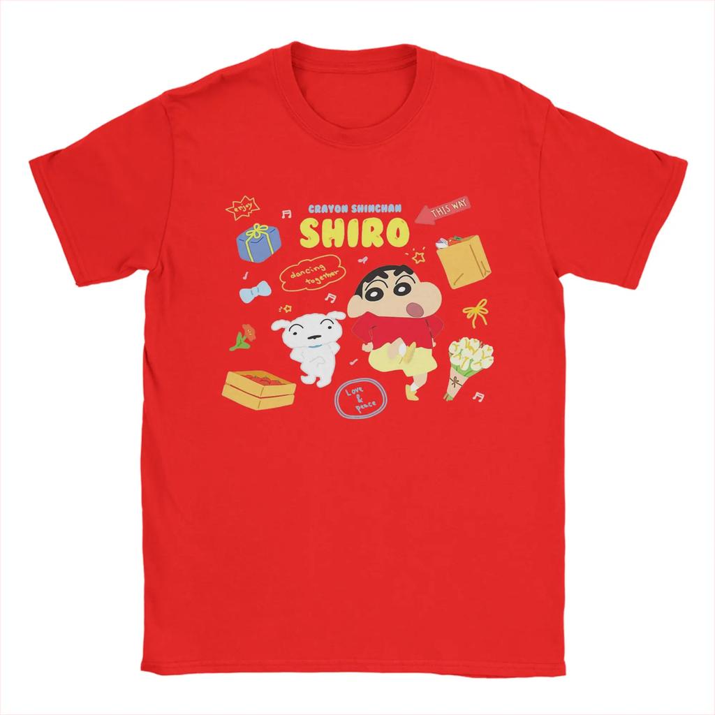 Crayon Shin chan T Shirts Unisex Unisexs 100 Cotton Vintage TShirt Round Neck Tees Short Sleeve Clothing New Arrival