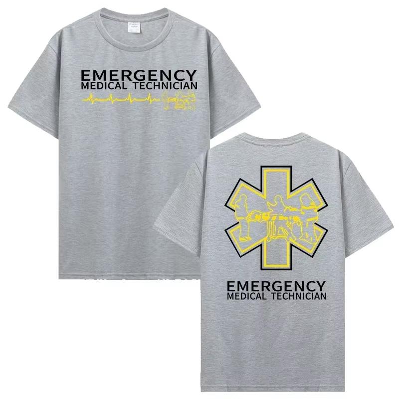 Summer Fashion pure Cotton Unisexs Tshirt Clothing Casual Tshirt Proud Paramedic EMT Emergency Medical Technician YK Shirt