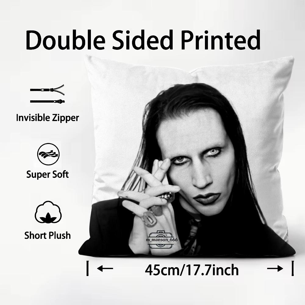 Чехол для подушки Singer MMarilyn MManson Плюшевая ткань Мягкий Двусторонний Печатный Диван Теплый Зимний Дом Детский Подарок Наволочка