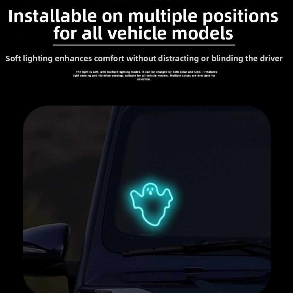 LED Lighting Solar Car Light Solar Powered Vehicle Decoration Ghost Rear Window Use