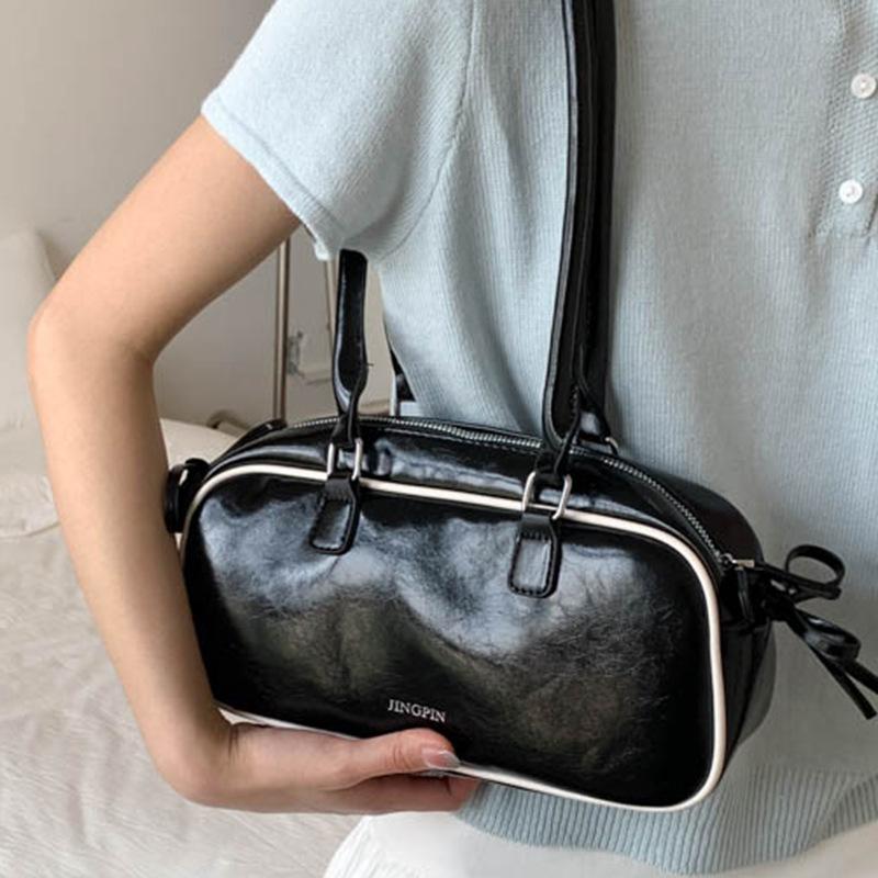 2025 new niche ballet style bow underarm baguette bag women's foreign style simple commuter portable shoulder bag