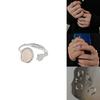 Потрясающее корейское геометрическое открытое регулируемое кольцо из стерлингового серебра 925 пробы с уникальными кристаллами-самоцветами